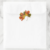 Sticker Rond Feuilles D'Automne Orange Et Doré (Sac)