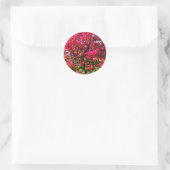 Sticker Rond Feuilles d'automne rose impressionniste (Sac)