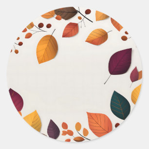 Sticker Rond Feuilles d'automne vibrantes