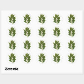 Sticker Rond Feuilles de baie (Feuille)