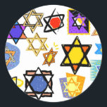 STICKER ROND FEUILLES DE CADEAUX HANOUKKA DE 20 OU 6<br><div class="desc">Des autocollants pour rapper des cadeaux. Disponible en 2 tailles et est livré en feuilles de 20 ou pour des feuilles de plus grandes tailles de 6. Magnifique Mogen David Jewish Stars sur autocollants ronds. Un cadeau idéal pour les cadeaux avec, sceller ou décorer les cartes Hanoukka avec, ou créer...</div>