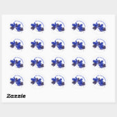 Sticker Rond Feuilles de chute bleues (Feuille)