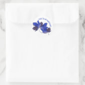 Sticker Rond Feuilles de chute bleues (Sac)