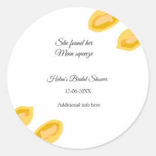 Sticker Rond feuilles de citron dessinées à la main ajoutent un