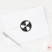 Sticker Rond Feuilles de ginkgo trisectées (Enveloppe)