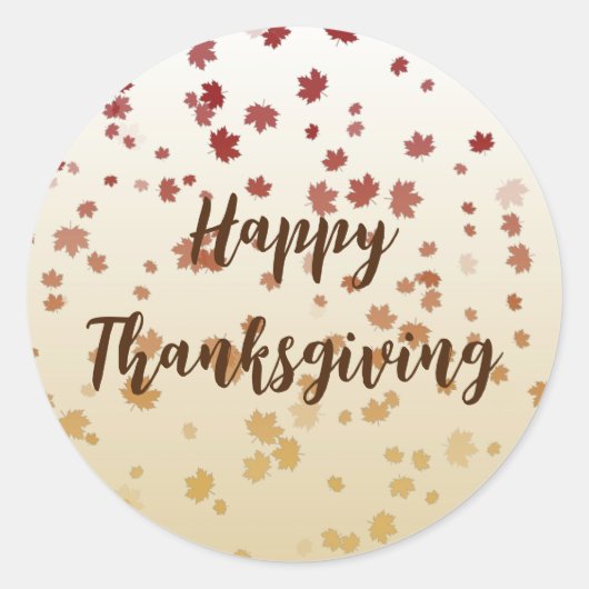 Sticker Rond Feuilles de l'érable de Thanksgiving (Devant)