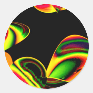 Sticker Rond Feuilles de néon