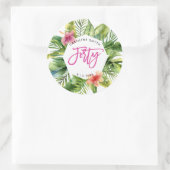 Sticker Rond feuilles de palme tropicale 40e anniversaire autoc (Sac)