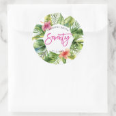 Sticker Rond feuilles de palme tropicale 70e anniversaire autoc (Sac)