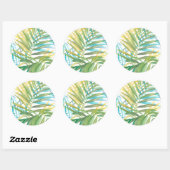 Sticker Rond Feuilles de palmiers tropicaux (Feuille)
