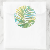 Sticker Rond Feuilles de palmiers tropicaux (Sac)