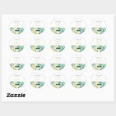 Sticker Rond Feuilles de palmiers tropicaux, Mariage de plage (Feuille)