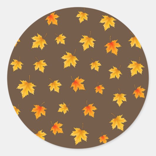 Sticker Rond Feuilles d'érable d'automne (Devant)
