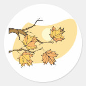 Sticker Rond Feuilles d'érable d'automne avec Branches et couch (Devant)