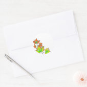 Sticker Rond Feuilles d'érable multicolores (Enveloppe)
