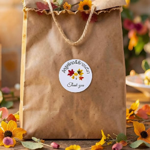 Sticker Rond Feuilles d'érable vintage - Merci