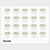 Sticker Rond Feuilles d'été Knott Love Trees Whimsical Mariage (Feuille)