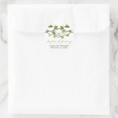 Sticker Rond Feuilles d'été Knott Love Trees Whimsical Mariage (Sac)