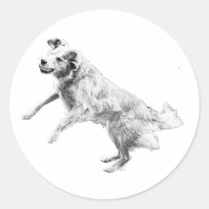 Sticker Rond Feuilles en chute libre, joie grandissante