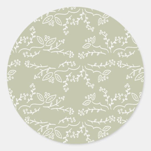 Sticker Rond feuilles et baies (Devant)