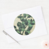 Sticker Rond Feuilles et succursales sur Arrière - plan de crèm (Enveloppe)