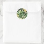 Sticker Rond Feuilles florales/hawaïennes/tropicales (Sac)