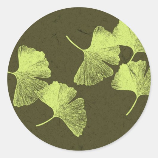 Sticker Rond Feuilles Ginkgo (Devant)