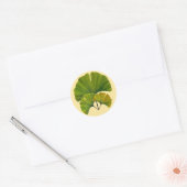 Sticker Rond Feuilles Ginkgo (Enveloppe)