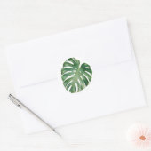 Sticker Rond Feuilles Monstera (Enveloppe)