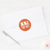 Sticker Rond Feuilles orange et blanc Fractionnement Monogramme (Enveloppe)