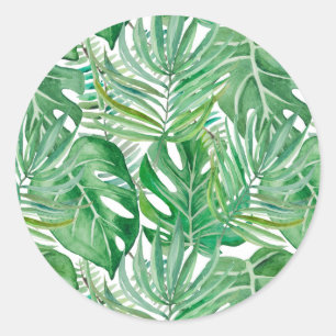 Sticker Rond Feuilles Palm