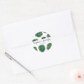 Sticker Rond Feuilles Plantes de fromage suisse peint à la main (Enveloppe)