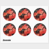 Sticker Rond Feuilles Red Maple (Feuille)