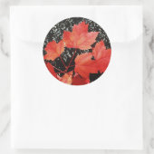 Sticker Rond Feuilles Red Maple (Sac)