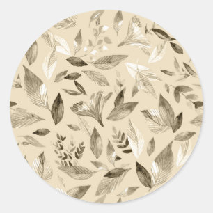 Sticker Rond Feuilles tombées aquarelle 4