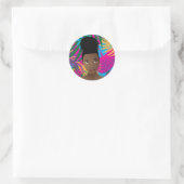Sticker Rond Feuilles tropicaux colorés | Beauté naturelle (Sac)