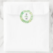 Sticker Rond Feuilles tropicaux en aquarelle (Sac)