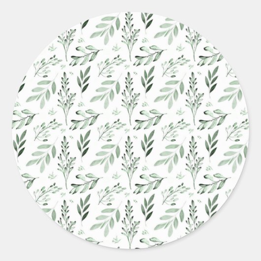 Sticker Rond Feuilles vertes  (Devant)