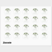 Sticker Rond Feuilles vertes Enregistrer la date mariage envelo (Feuille)