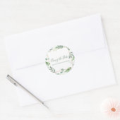 Sticker Rond Feuilles vertes Modifier la date mariage enveloppe (Enveloppe)