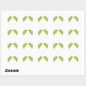 Sticker Rond Feuilles verts de printemps de l'arbre Ginkgo (Feuille)