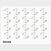 Sticker Rond Feuilles verts, Mariage moderne botanique (Feuille)