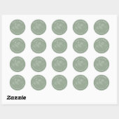 Sticker Rond Feuilles verts simples Enregistrer la date (Feuille)