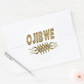 Sticker Rond Feuillet de vignette ou d'autocollant ojibwe (Enveloppe)