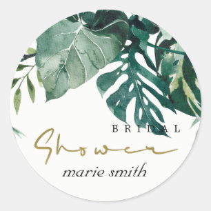 STICKER ROND FEUILLETÉE TROPICALE MODERNE DE MONSTERA POUR UNE 