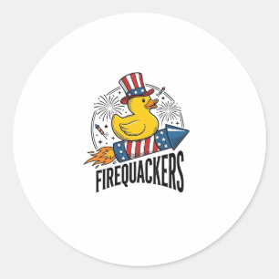 Sticker Rond Feux d'artifice Canard Patriote Conception de Chem