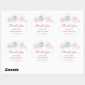 Sticker Rond Feux d'artifice rouges et bleus Faveur pour Baby S (Feuille)