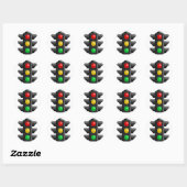 Sticker Rond Feux de circulation Rouge Jaune Vert Signal (Feuille)