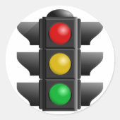 Sticker Rond Feux de circulation Rouge Jaune Vert Signal (Devant)