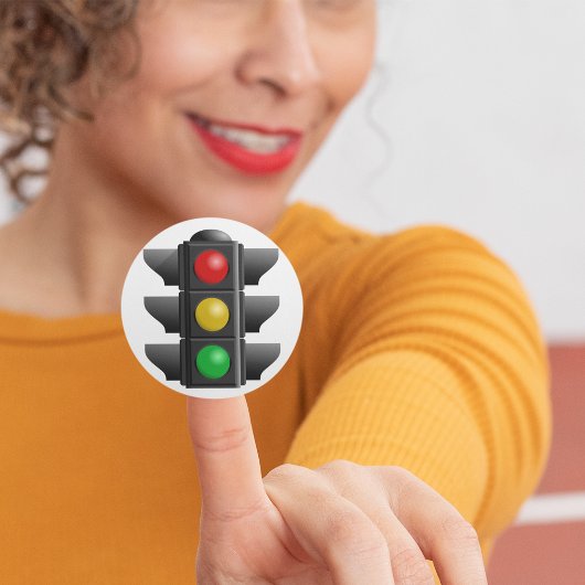Sticker Rond Feux de circulation Rouge Jaune Vert Signal